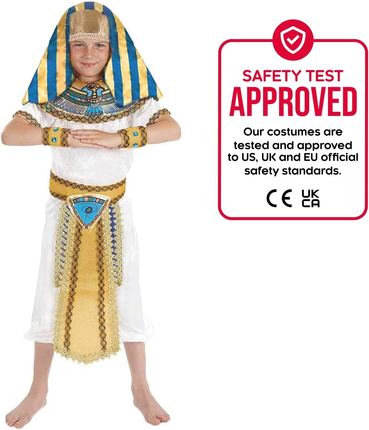 fun shack King Tut Costume Kids, Egyptian Costumes for Boys, Pharaoh Costume Boys, Book Characters Costumes for Kids - Image 4