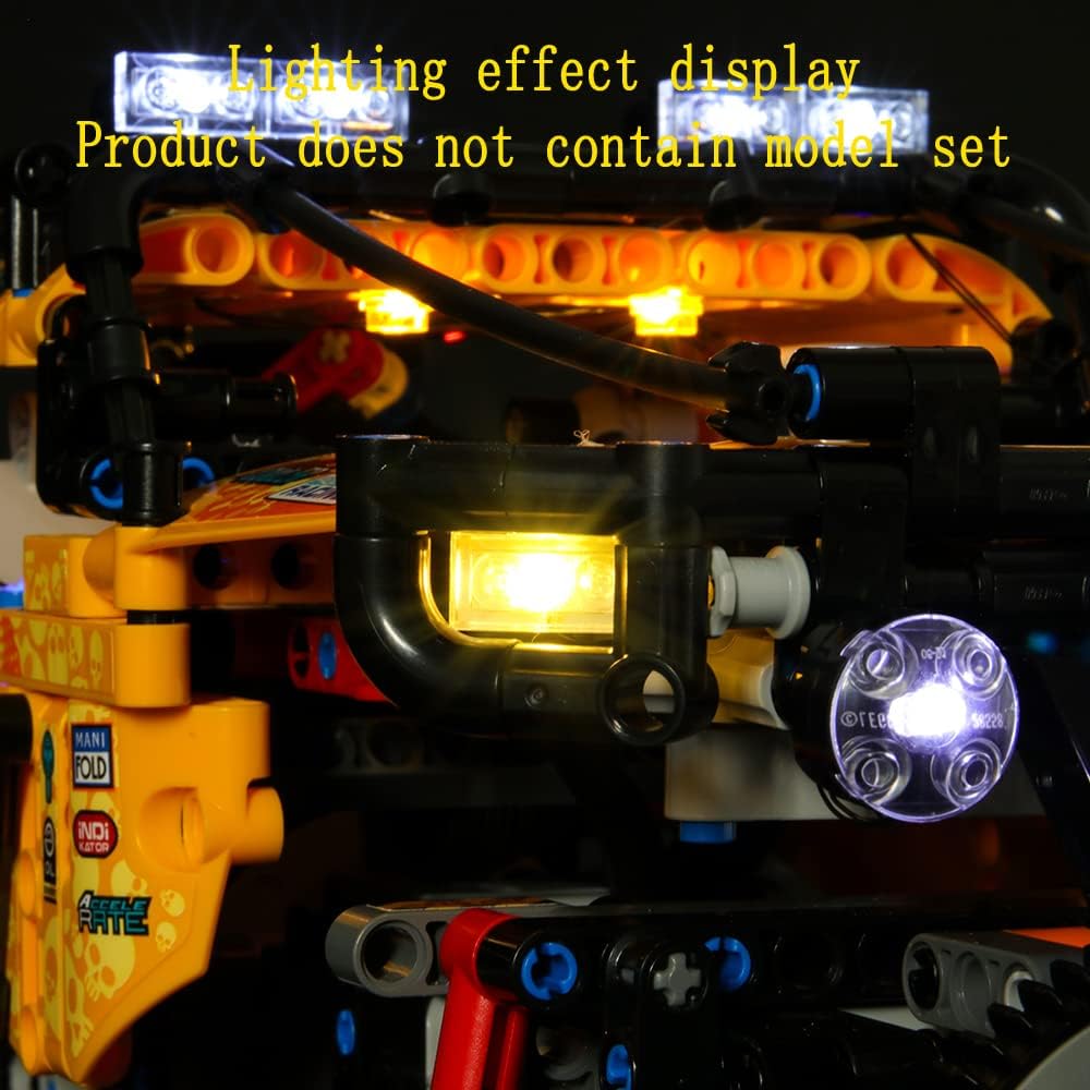 GEAMENT LED Light Kit Compatible with Lego 4X4-treme Off-Roader - Lighting Set for Powered UP 42099 Building Model (Model Set Not Included)
