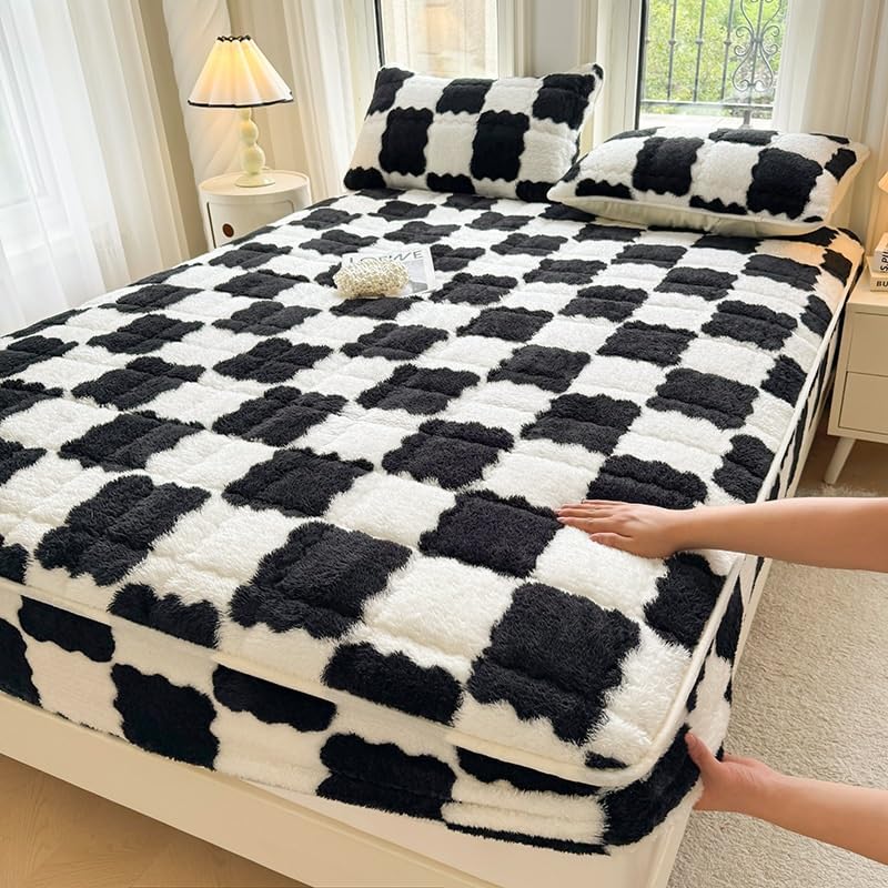 Protège-matelas en velours doux 120x200 cm avec surmatelas élastique