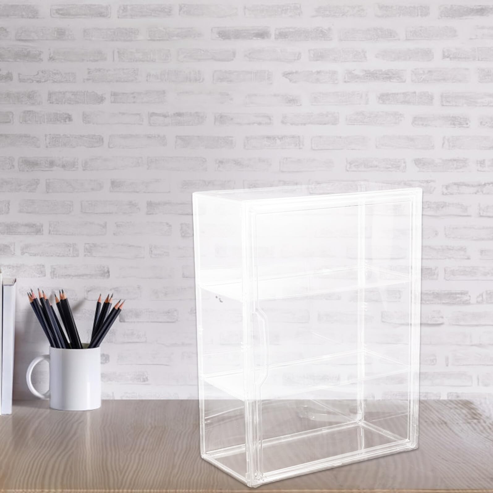 SOIMISS Vitrina de Acrílico Transparente Puerta Magnética Apilable Almacenamiento Seguro y Decoración de Mostrador para Figuras de Acción y Coleccionables
