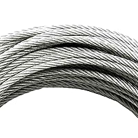 Vista 3 de Cable de amarre para aeronave de 7 x 19 pulgadas, cable de acero con bucles, cubierta, tirolesa, remolque, cable para colgar, 3/16 pulgadas x 130