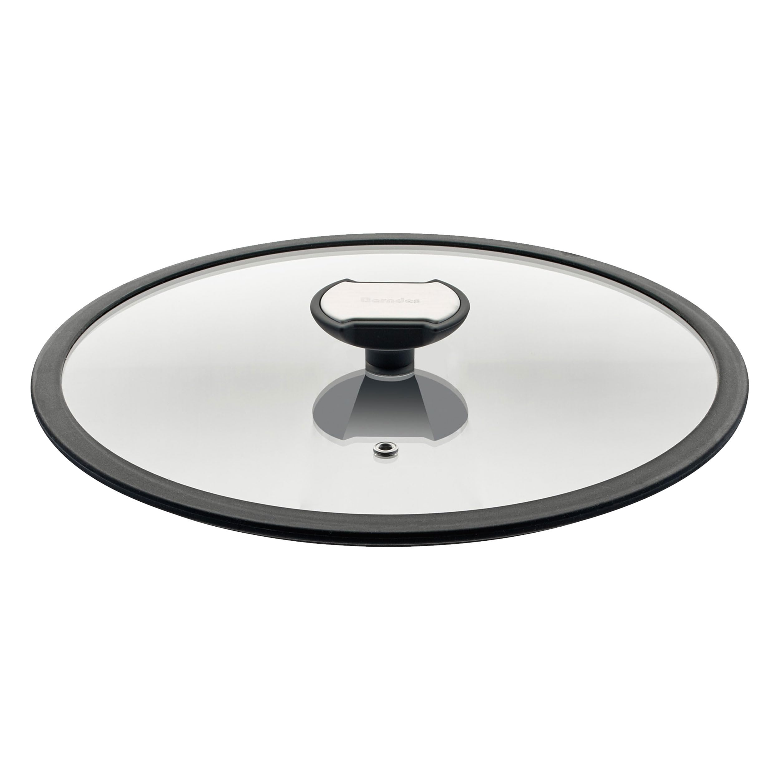Berndes Balance Glasdeckel mit Silikonring, Spezialglas, Transparent/Schwarz, Ø 28 cm, 007828