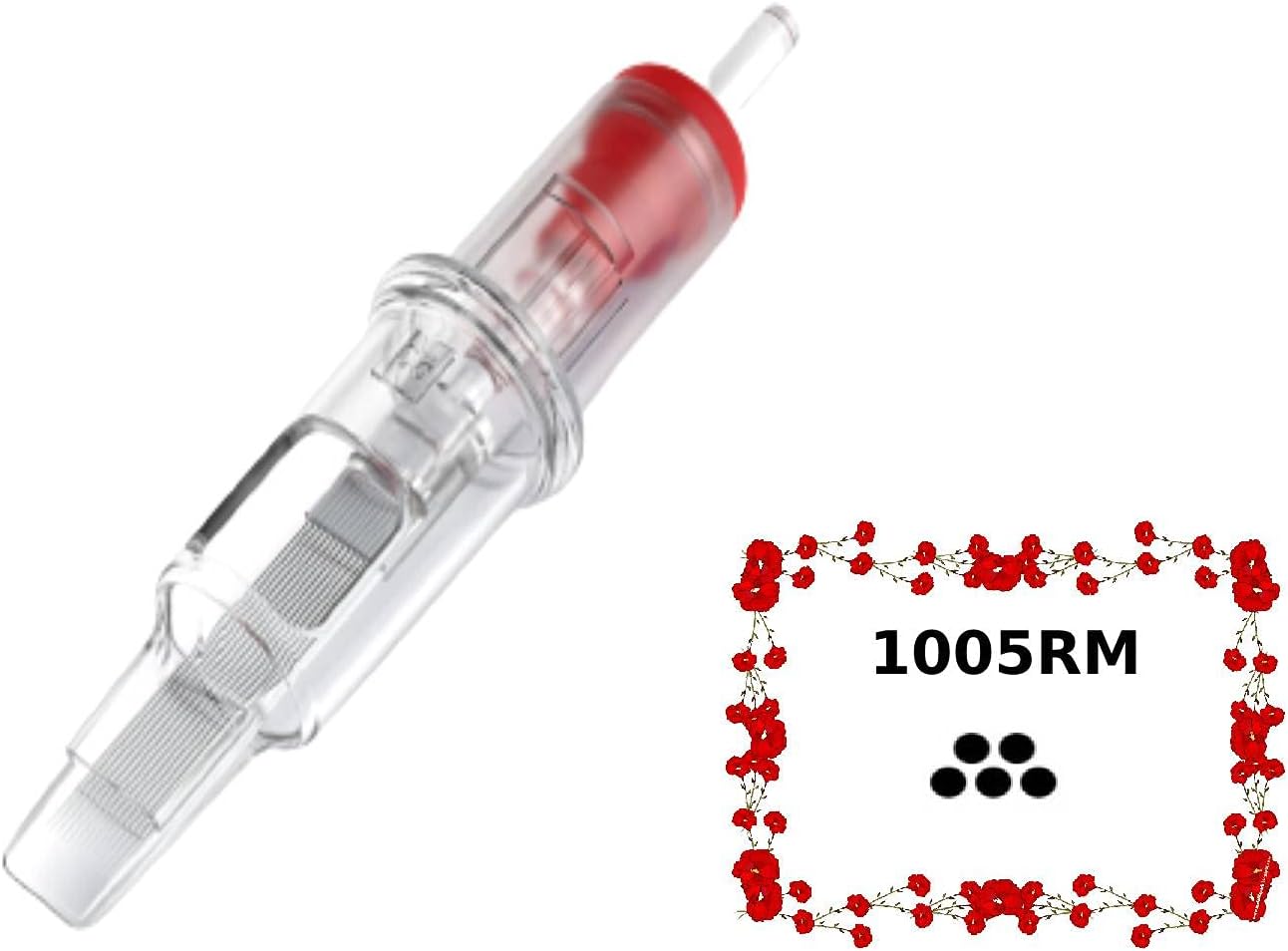 Pack 20pcs Disposable Sterile Tattoo Cartridge Needles Rotary Pen Round Liner Shader Semi-Permanent Eyebrow Lip Makeup Suitable Dragonhawk MAST Cheyenne 0,30mm Diameter Taper 5mm (EX-1005RM)