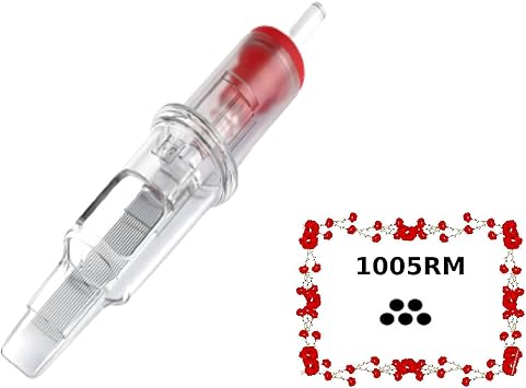 Pack 20pcs Disposable Sterile Tattoo Cartridge Needles Rotary Pen Round Liner Shader Semi-Permanent Eyebrow Lip Makeup Suitable Dragonhawk MAST Cheyenne 0,30mm Diameter Taper 5mm EX-1005RM