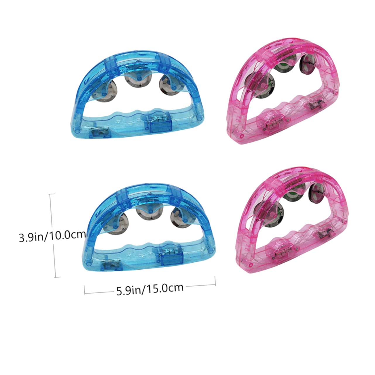Yardwe 4pcs Glowing Handbells Luminous Party Rattle for Birthdays Bars Carnival Random Color