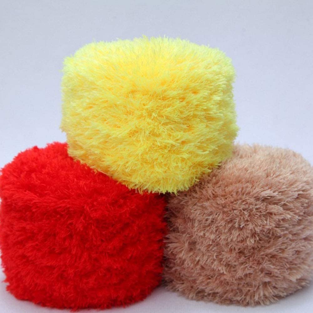 200g DIY Tejer Hilo de Felpa Hilado de Pestañas Peludas Bufanda de Suéter de Ganchillo Hilo de Piel Sintética Hilo de Novedad Manta Fuzzy Almohada Hilado de Textiles para el hogar (Color : Dark Green,