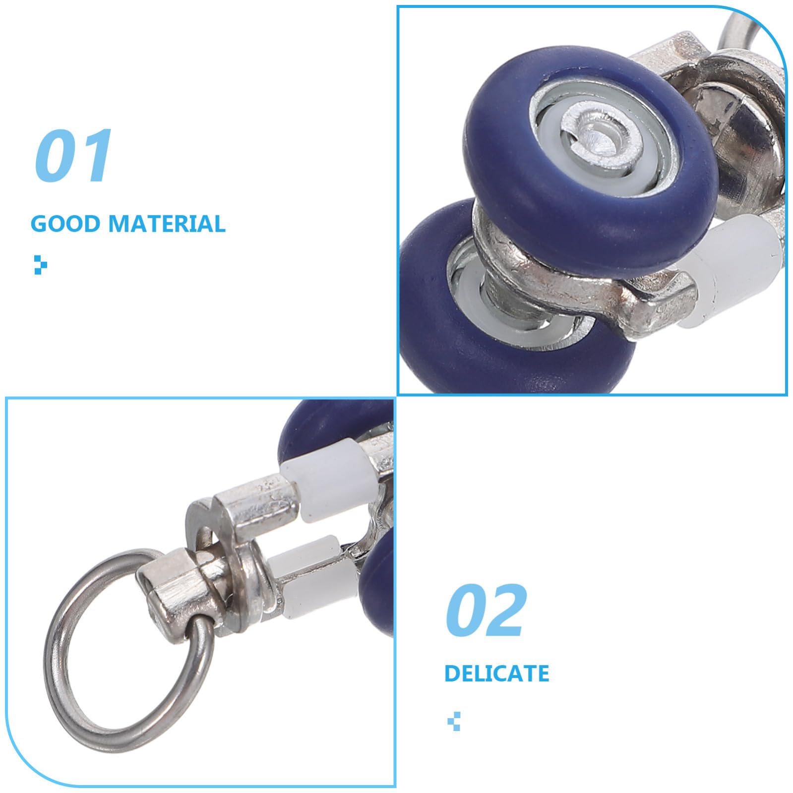 20 Rulli Scorrevoli per Tende in Acciaio Inossidabile e Plastica, Ruote per Binari Tende da Soffitto, Accessori Resistenti per Tessuti Pesanti e Uso Interno ed Esterno