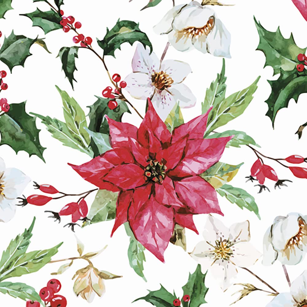 Lot de 20 serviettes en papier avec motif, jardin et nature Rose