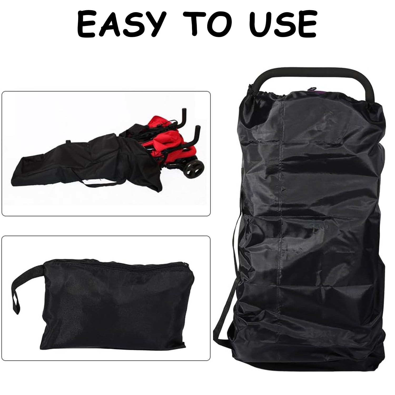 Ezranova Bolsa de viaje impermeable para cochecito de bebé, color negro, gran capacidad