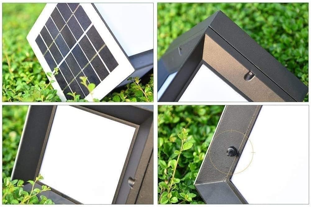 Oświetlenie zewnętrzne na słupki solarne Wodoodporne oświetlenie solarne na słupki do płaskich powierzchni Patio Krajobraz Ścieżki na patio Ogrody(32.5 * 39cm)