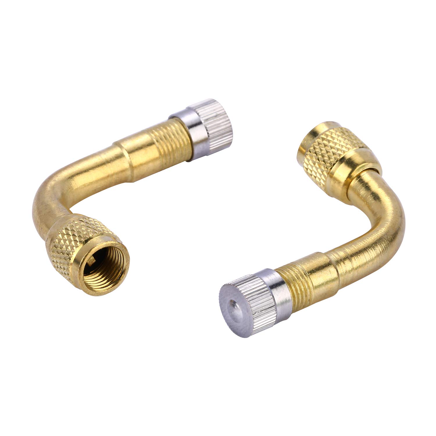 Yizhet Adattatore per Valvola Bicicletta, 12 Pezzi Valvola per Pompa Bicicletta Presta Schrader Dunlop, Ugello e Ago per Gonfiare Palloni, Convertitore SV AV DV in Ottone e Prolunga