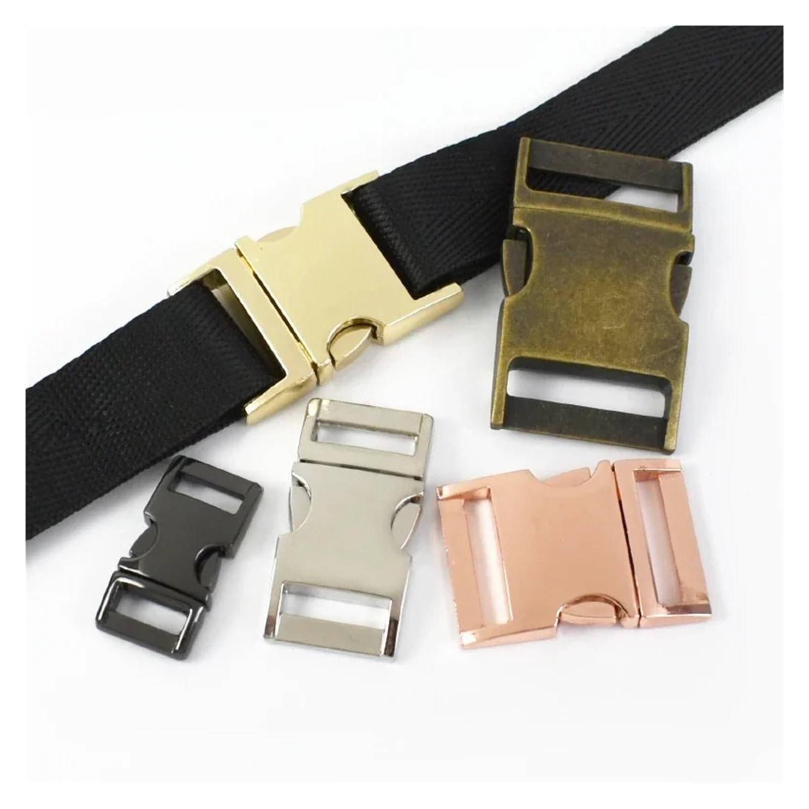 Generico 2/4/10 pz 10/15/20/25mm fibbie a sgancio in metallo borsa tracolla rapida regolazione laterale chiusura zaino tessitura clip accessori hardware fai da te