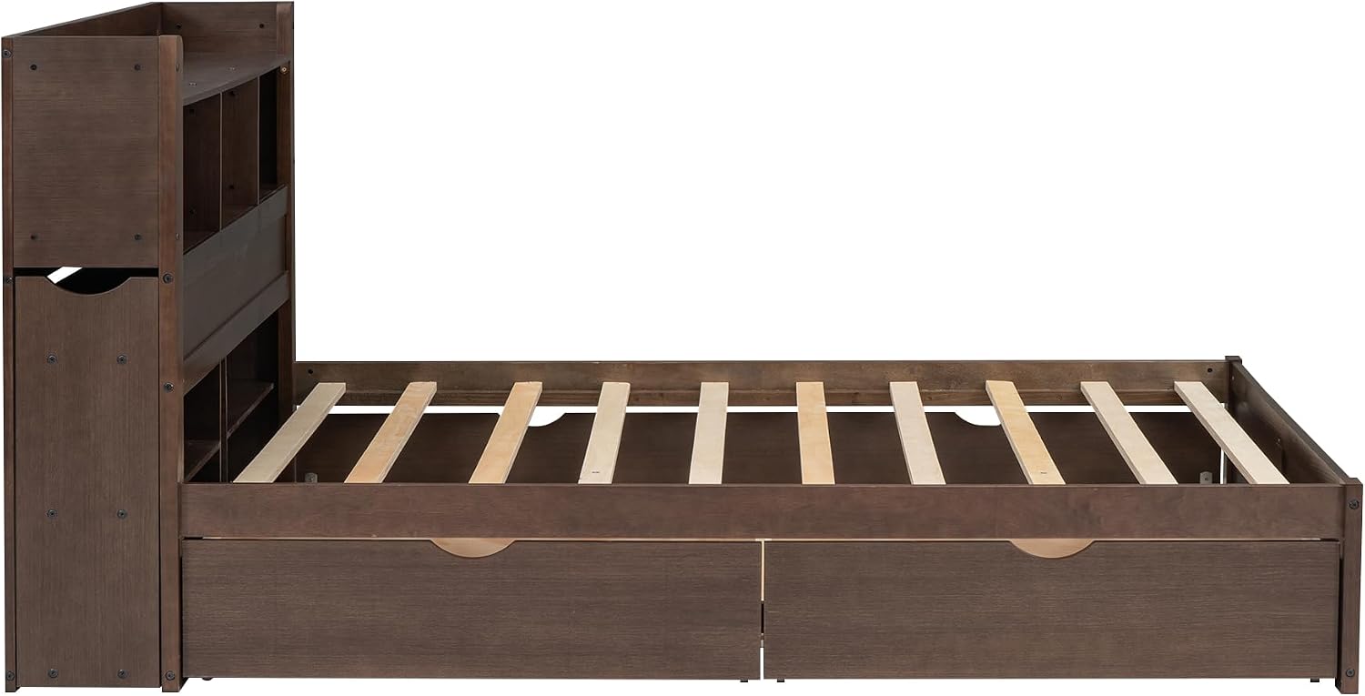 DERCASS Bed Frame with Storage Drawers