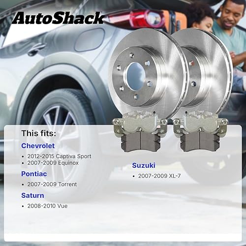 Miniatura 2 de Autoshack BCPKG0392 - Juego de pastillas de freno delanteras y rotores de repuesto para Chevrolet Equinox Captiva Sport Saturn Vue Pontiac Torrent