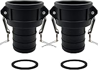 Vista 7 de BITOBITOTU - 2 accesorios Camlock Poly NPT A-50 1/2 pulgadas, tipo A, acoplamientos estándar de leva, accesorios de bloqueo de leva, ajuste