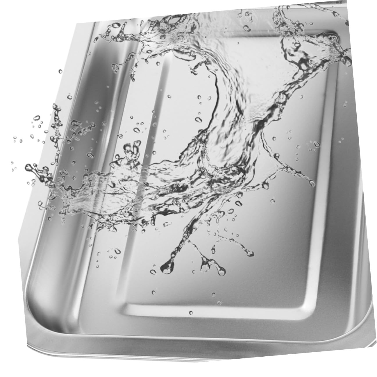 Luxshiny Lettiera per Gatti in Acciaio Inox 304 Aperta, Grande Capacità 2 Pezzi, Toilette per Gattini Resistente senza Perforazioni, per Uso Domestico e Viaggi