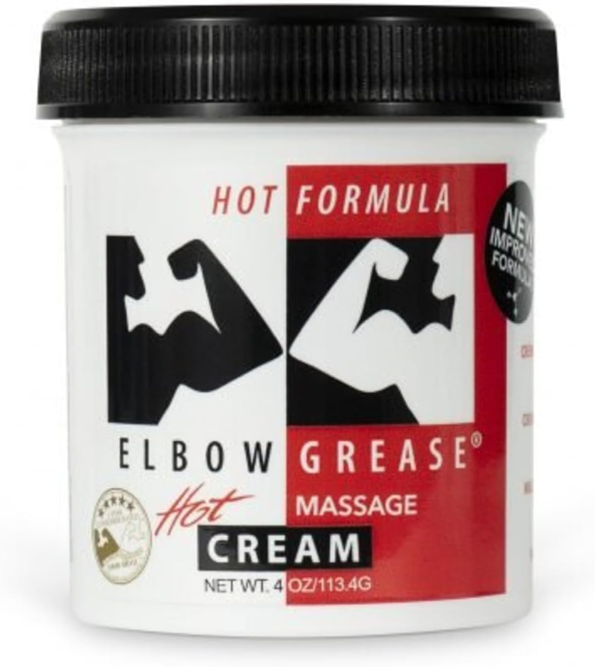 Elbow Grease Hot Cream Premium Warming Therapy, 4oz Cream for Soft Skin, Reduced Friction, and Enhanced Comfort, Perfect for Relaxation and Massage (1 Pack)