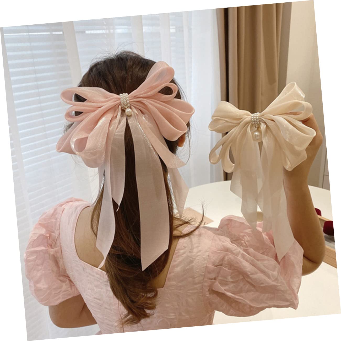 ABOOFAN 10stücke Große Haarspangen Mit Perlen Und Schleifen Für Damen Elegante Haarklammern Für Alltag Und Besondere Anlässe Für Reisen Schule Und Büro