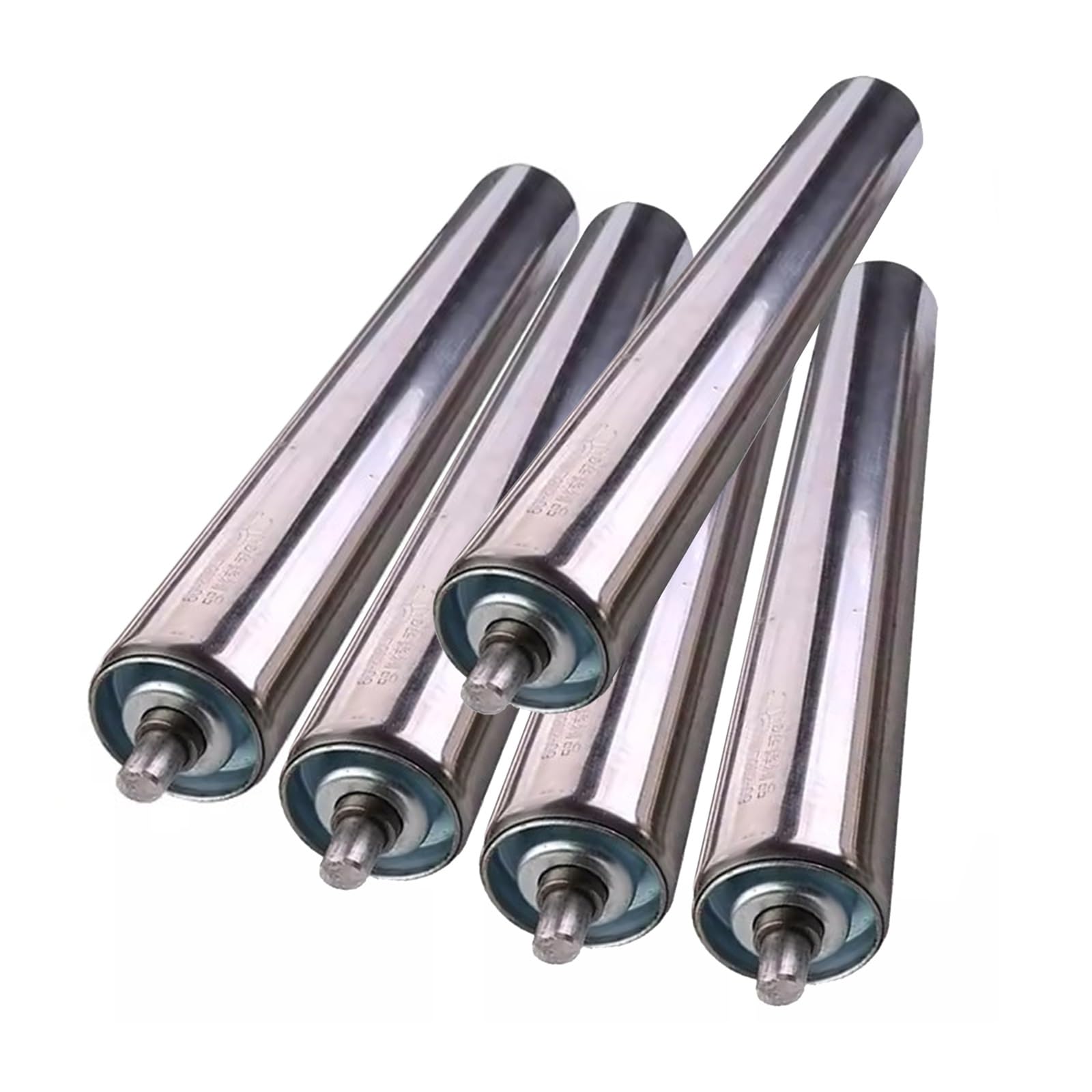 Convoyeur a rouleau Rouleaux De Convoyeur 50mm De Diamètre, 5 Paquets Rouleaux En Acier Inoxydable Pour Le Travail Du Bois, Les Usines, Les Entrepôts, Les Quais Et L'industrie(L 500MM(19.7in))