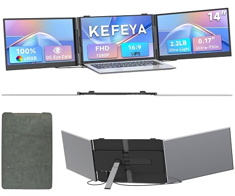 Triple Laptop Screen Extender 0 17 Ultra-Thin 14 1080P FHD Portable Monitor for Laptops 13-17 3 Laptop Monitor