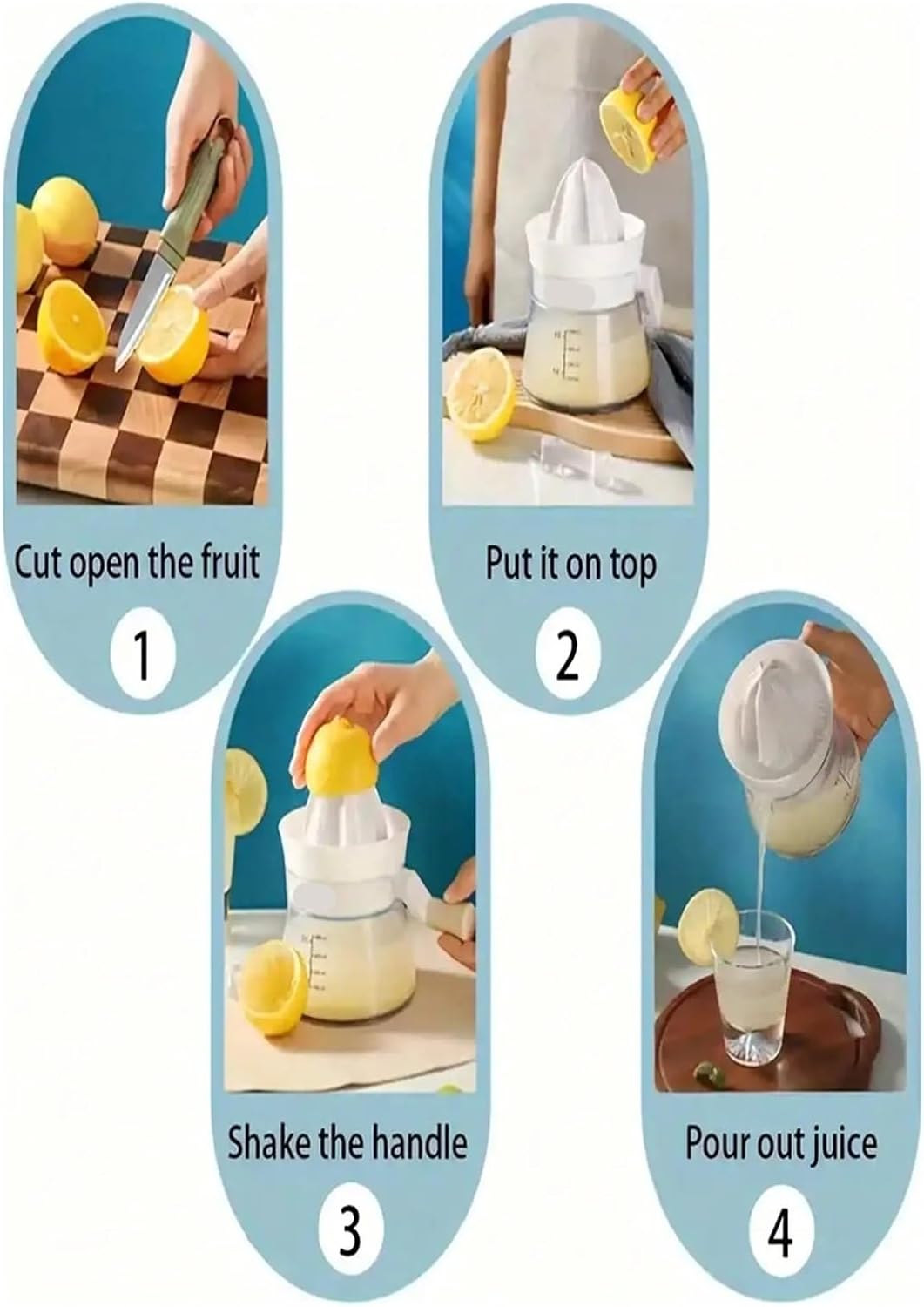 Juicer, Multifunctional Manual Juicer With,Compatible With Lemon,Lime,Orange,Home,Office & Camping Kitchen Gadgets 1Pc(Yellow)