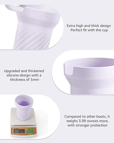 Miniatura 4 de OneBom Botas de silicona para Stanley Cup 40 oz Quencher, funda antideslizante para botas con accesorios Stanley H2.0 y Adventure Quencher, 2