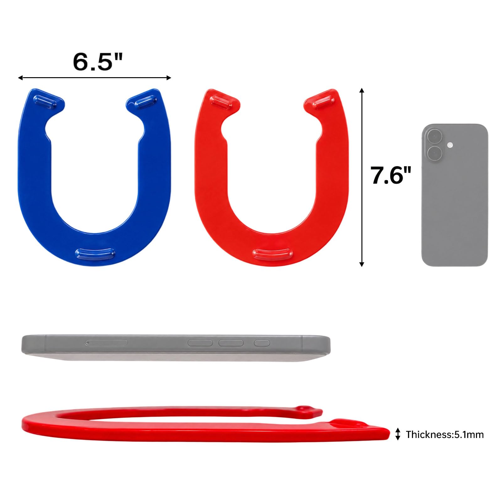 Hufeisen Outdoor-Spiel, Hufeisen Outdoor-Spiele-Set, robuster Stahl, 4 Hufeisen und 2 Heringe, Hufeisen, Outdoor-Spiele für Erwachsene und Familie, ideal für Hinterhof, Rasen, Strand