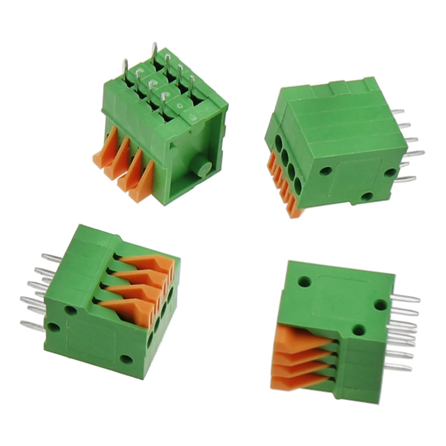 10PCS 4-Pin PCB Screw Terminal Blocks - 2.54mm Pitch Circuit Board Connectors