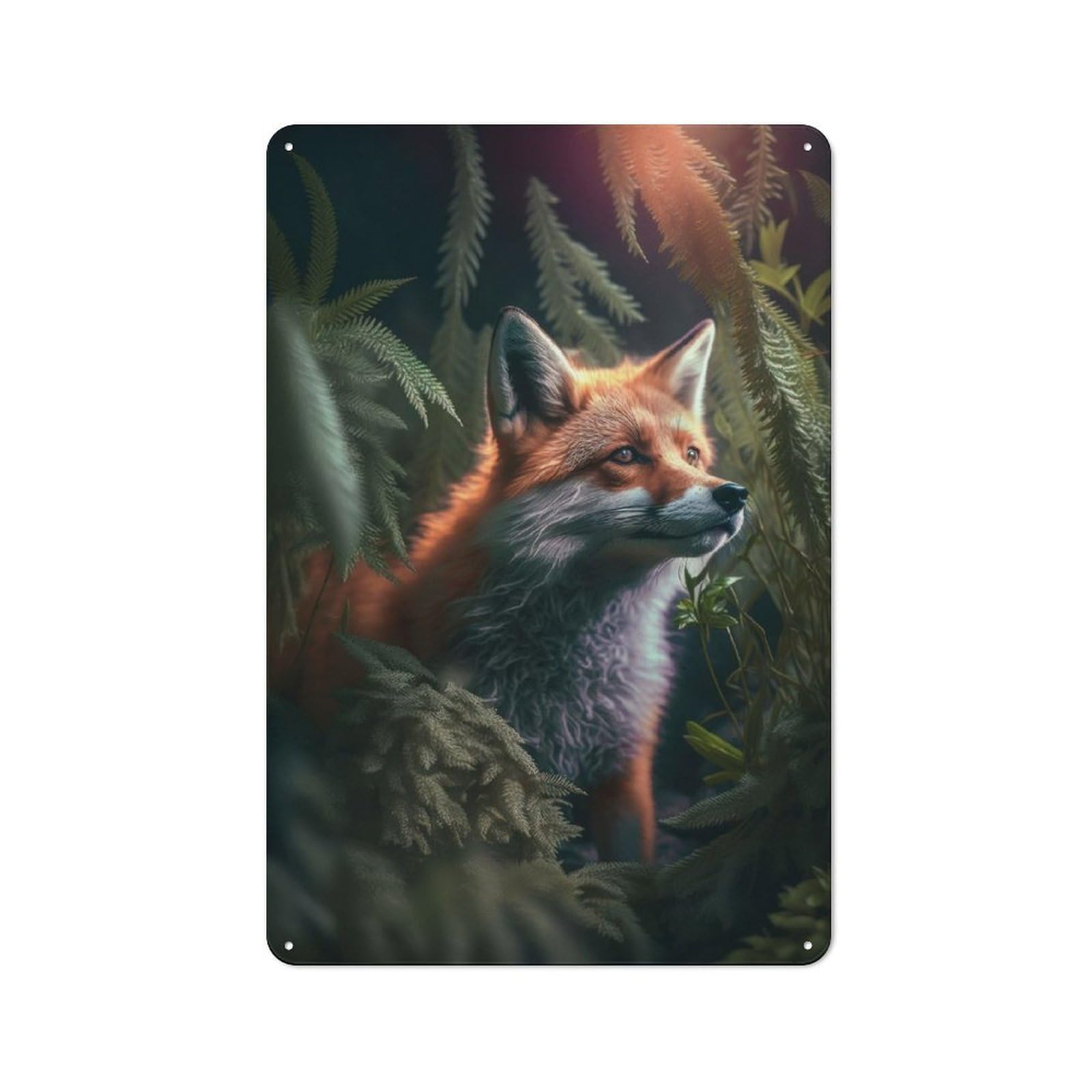 Junmoney The Forest Fox For Garden Room Or Summerhouse, Retro Metal Sign 30X20cm, For Metal Sign Collectors, For Vintage Wall Decor Fans