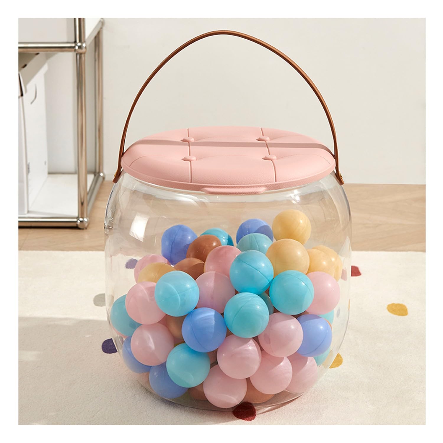 Toy Storage, Stool with storage ottoman stoolMultifunctional transparent stool(C)