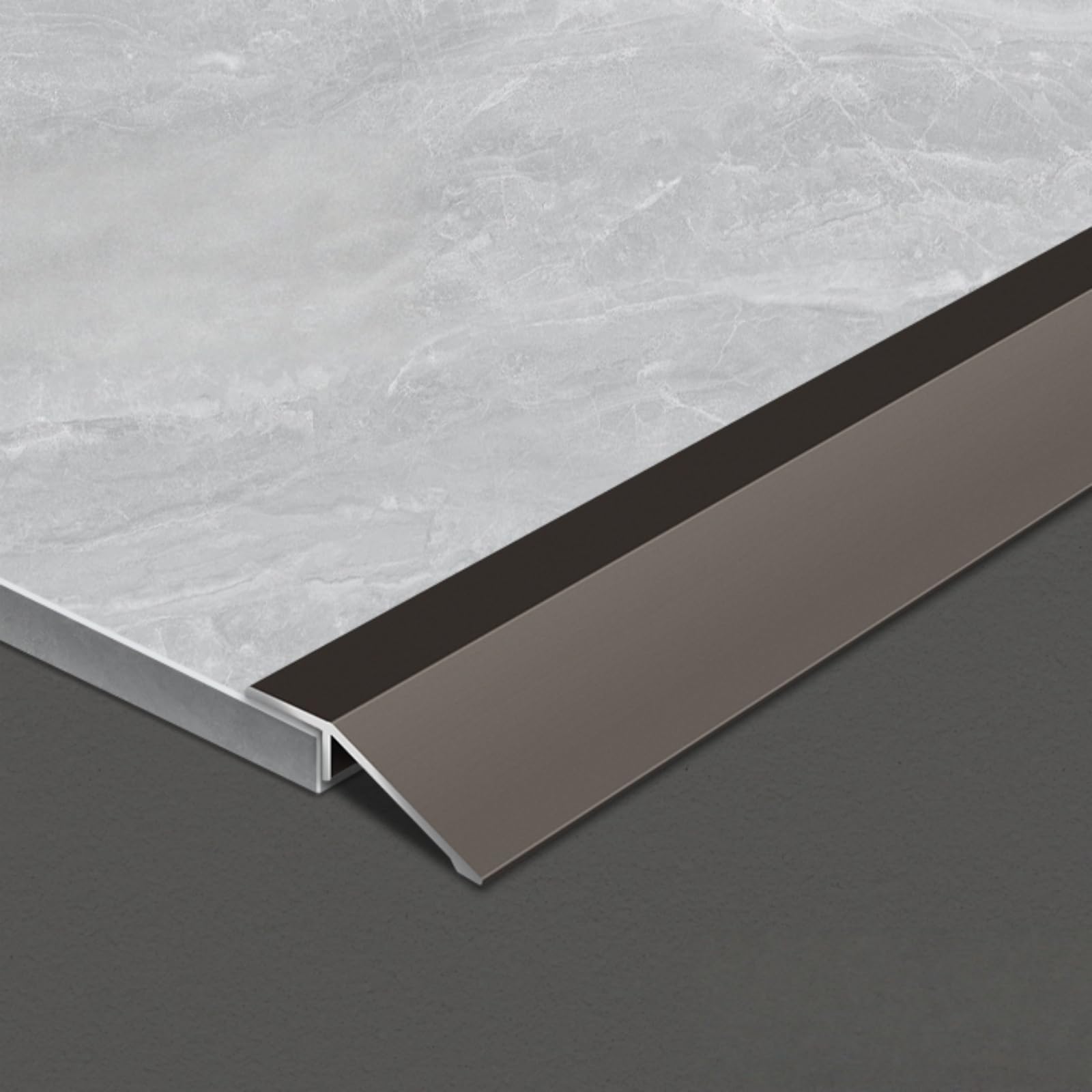 Coayuou Aluminium threshold ramp, 90 cm, set of 3, transition profile for laminate and tile floors, height adjustment for living room, kitchen and hallway (Acura Gold)