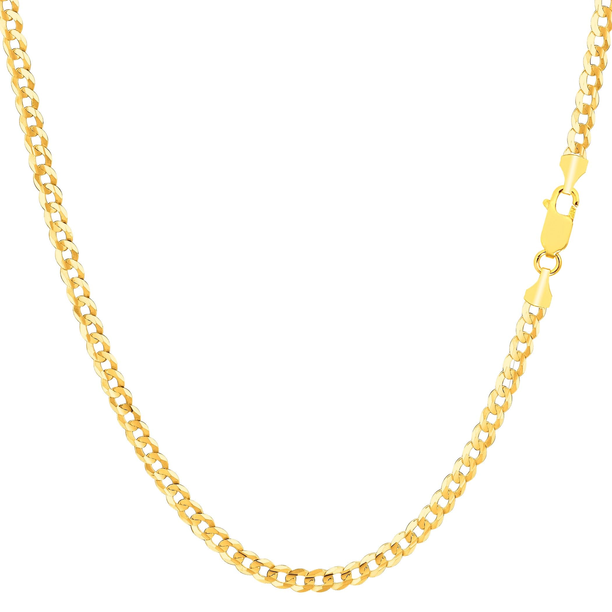 Yellow Gold Comfort Curb Chain Necklace, 2.7mm
