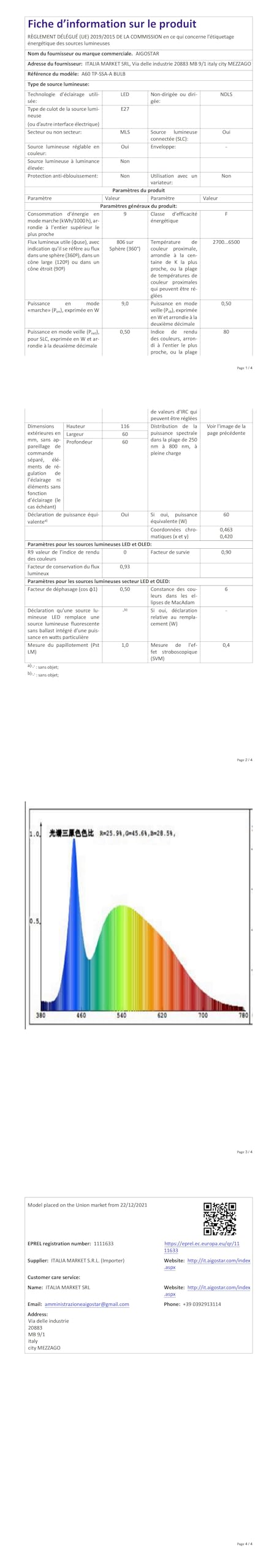 Aigostar - Lampadina Led smart A60 E27 attacco grande 9W， Funziona con Alexa e Google Home. Dimmerabile bianca 3000k - 6500k o RGB multicolore. Confezione da 6 Unità.