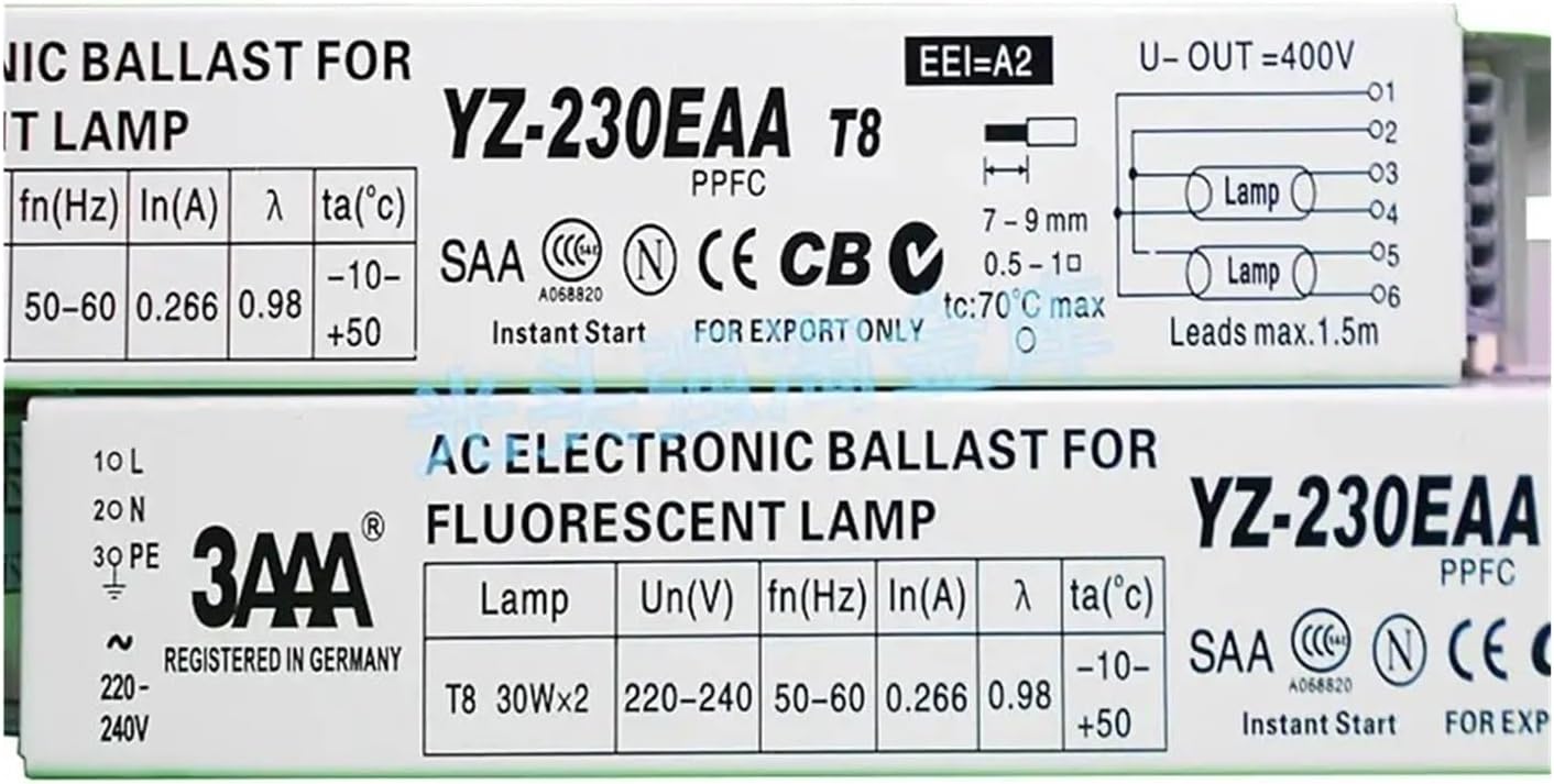 3AAA YZ-230EAA 220V T8 30Wx2 Fluorescent Lamp Electronic Ballast Lighting Starter