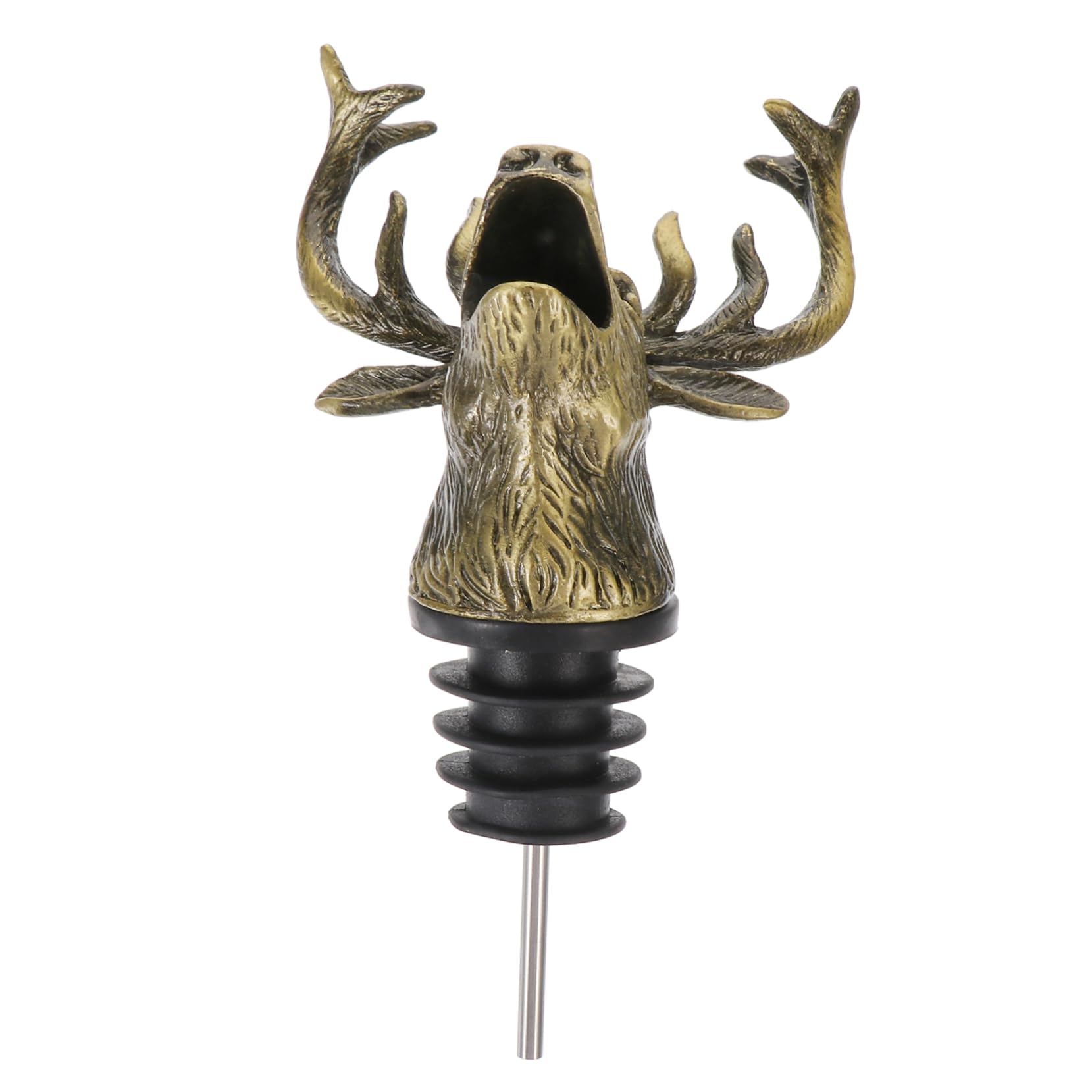STOBAZA 1Pc Elk Head Wine Pourer Vintage Bottle Stopper Creative Design for Stylish Pouring for Christmas Celebrations and Wine Lovers Easy to Clean and Finish
