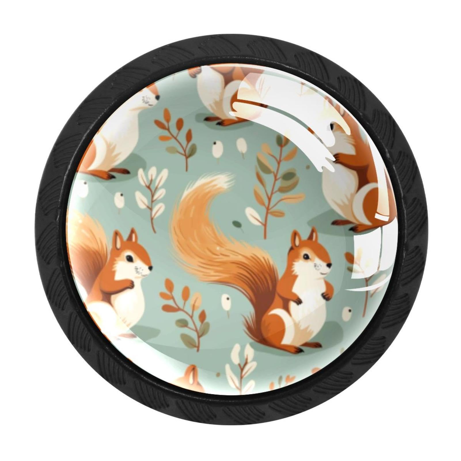 Chenzzzz Multicolored 01 4 Pack Cabinet Handles Black Squirrel Cabinet Knobs Draw