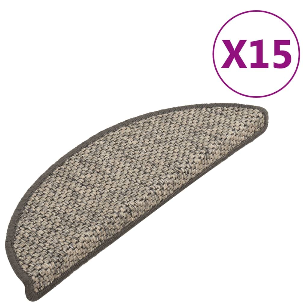 homiuse Treppenmatten Selbstklebend Sisal 15 STK. 65x25 cm Anthrazit Treppenstufen Matten Modern Stufenteppich Stufenmatten Innen Treppenstufen Schutz Treppenstufen Antirutsch Komfortabel & Warm