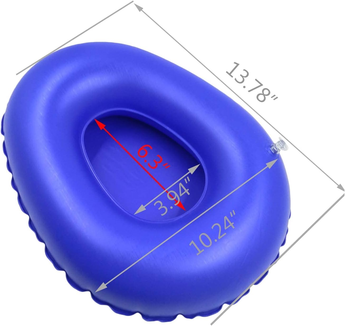 LiXiongBao Portable Air Bedpan, Inflatable Cushions Potty for Home Hospital Elderly Bedridden, Washable Air Inflation Bed Pans for Females, Inflatable Stool Toilet Nursing Toilet (Blue)
