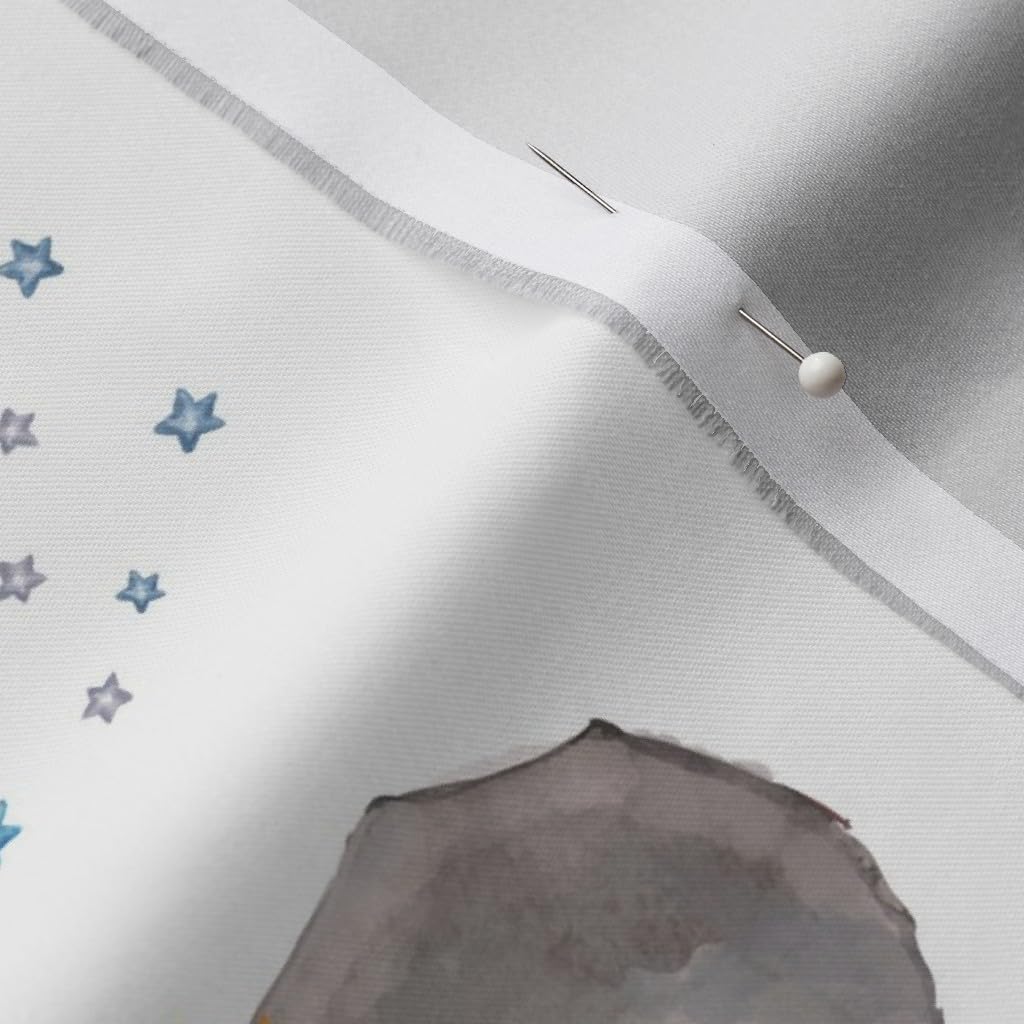Spoonflower Fabric - Boy Elephant Stars Mix & Match Nursery Grey Blue Printed on Organic Cotton Sateen Fabric by The Yard - Sewing Quilting Apparel Home Decor