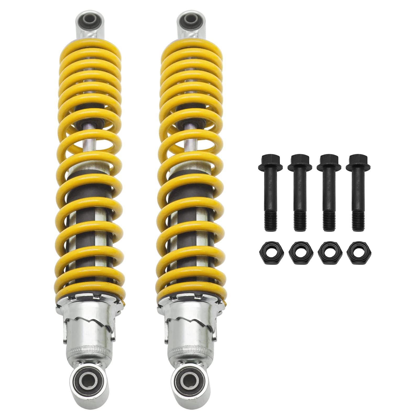 M MATI Jambes de force d'amortisseur avant et écrou autobloquant pour Yamaha Banshee 350 YFZ350 1987-2006, 2 pièces réglables avant gauche et droite (jaune)