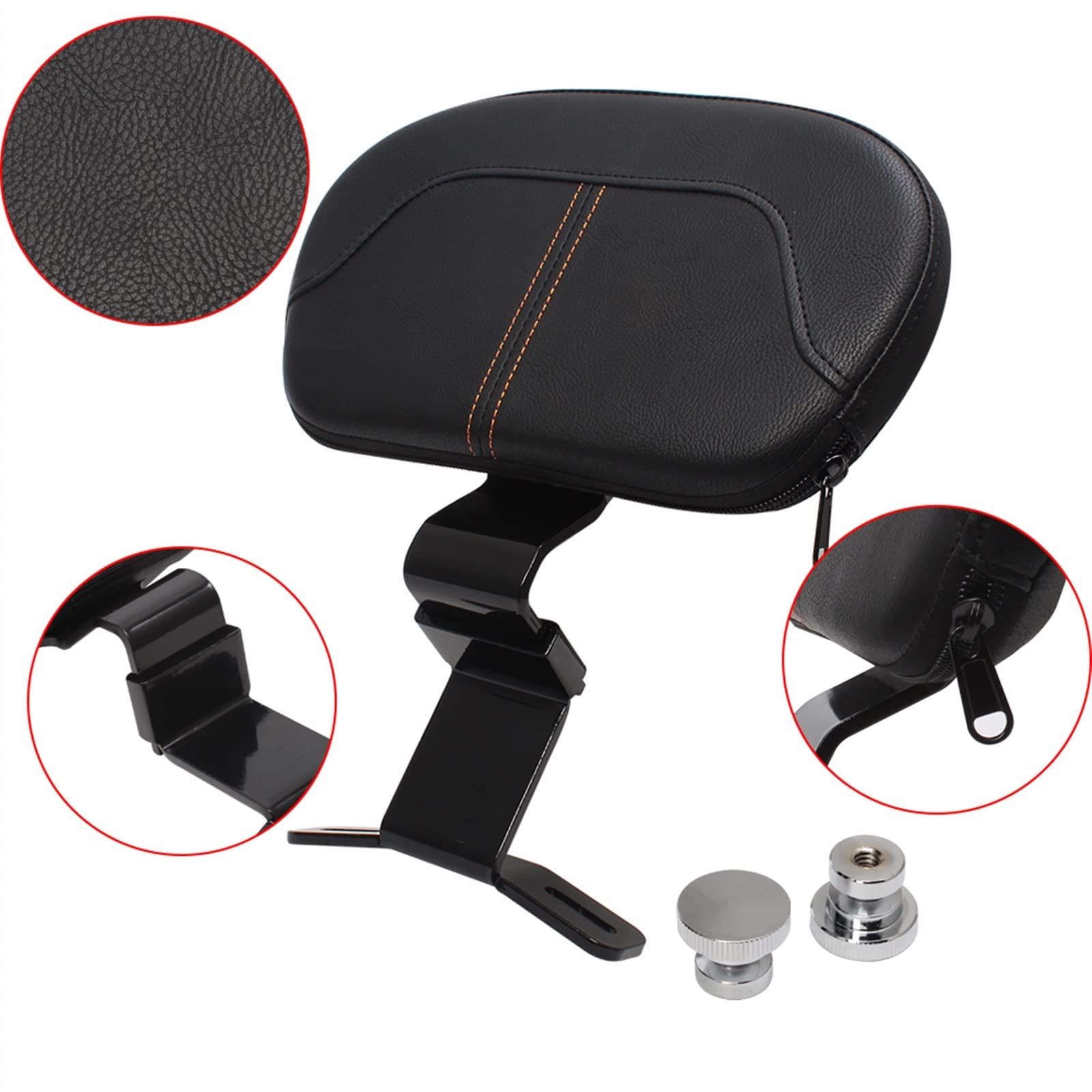 NINOMA Posteriore del Motociclo Schienale Sissy Bar Cuscino Pad Retrofit per Harley Touring CVO Electra Road Street Glide Road King 2009-2022 Coda gobba (Color : Black)