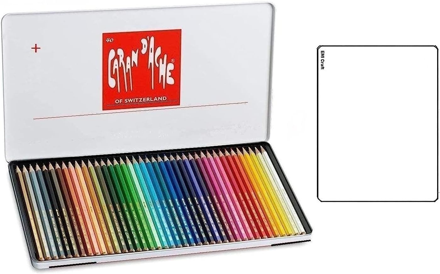 Caran d'Ache Lápices de colores Swisscolor Aquarellables en caja de meta 40 pcs,(Importación de Francia)