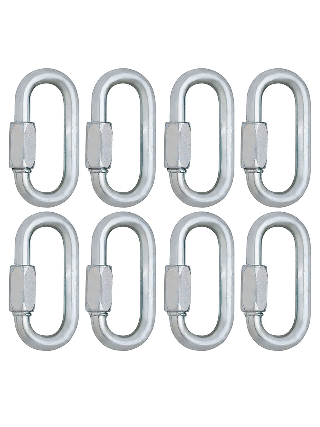 REZNOR Heavy Duty Oval Shape Galvanized Steel Screw Link Snap Hook Carabiner/Hook Swing Connector Multipurpose, SnapHook for Weight-Lifting Mountain Swinging Climbing Gym Silver (Pack of 2) — Amazon image 14