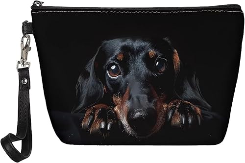 HUGS IDEA Bolso animal del maquillaje de la impresión de la moda de las mujeres de la PU de, Negro (Dachshund), Chico