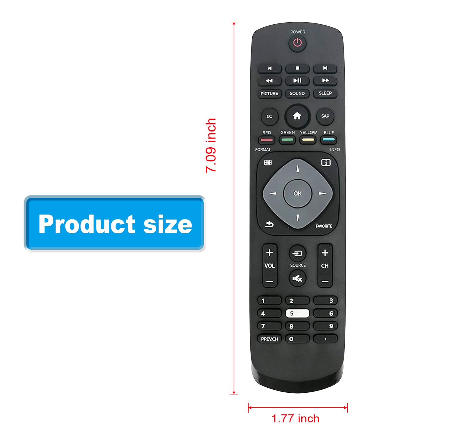 Remotes Replaced Telecomando Sostitutivo Per TV Philips 32PF9631D-10 - Ricambio Specifico