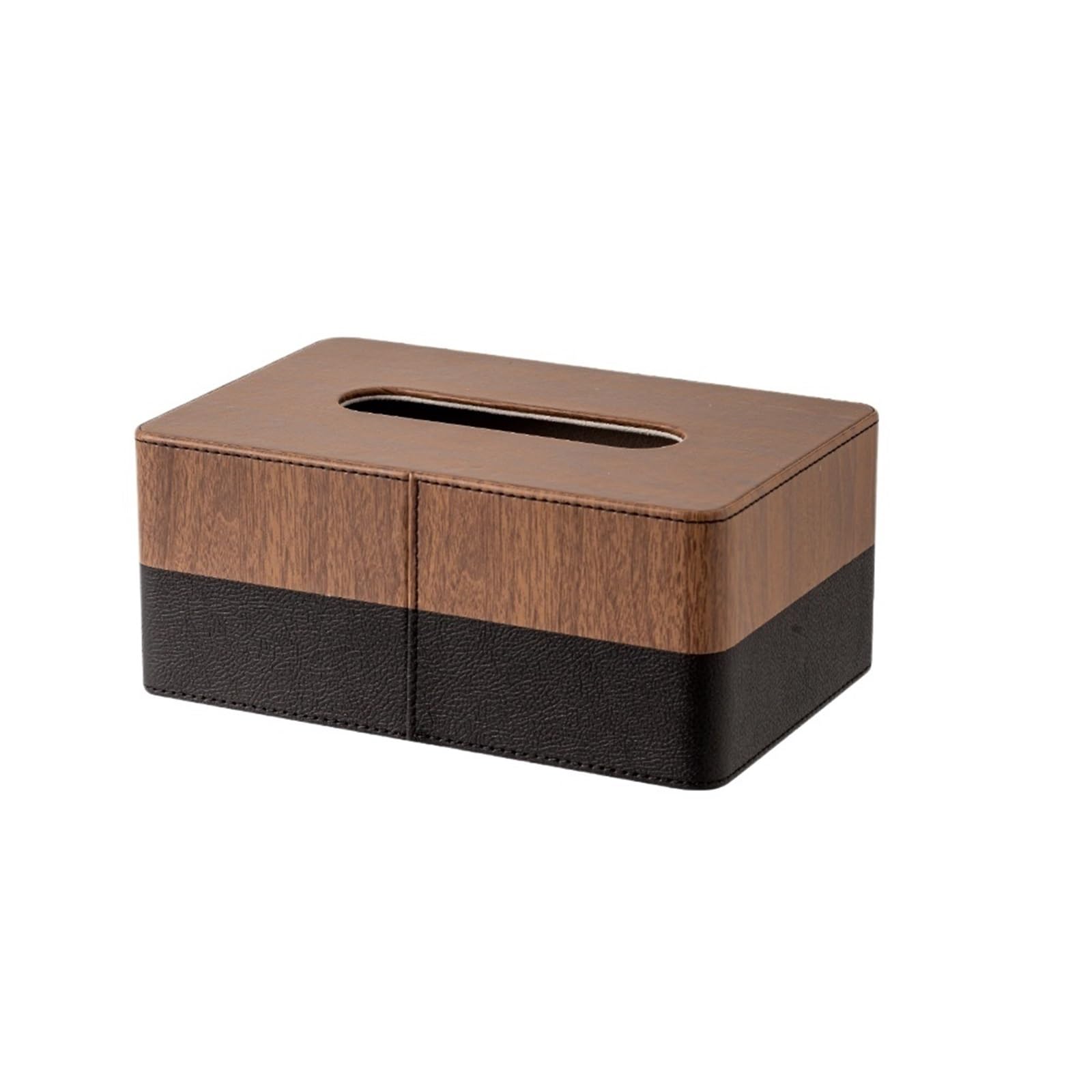 Tissue Case Creative Rectangular Living Room Napkin Facial Dispenser Leather Magnetic Desktop Tissue Box Tissue Dispenser(Black)