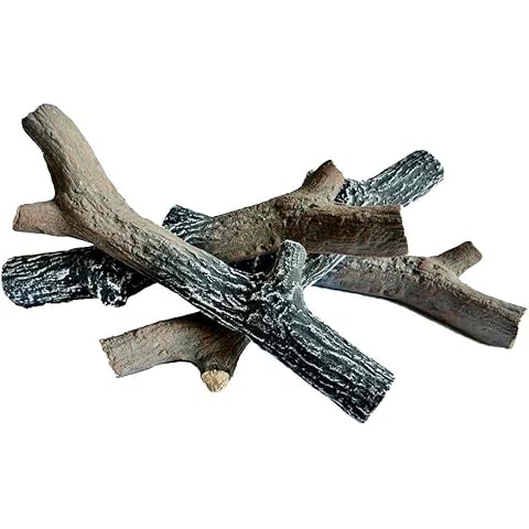 Set of 4 Ceramic Wood Decorative Wood for Bio-Ethanol or Gas Fireplace Heat-Resistant Ceramic Logs Cover