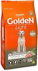 Ração Golden Fórmula Light para Cães Adultos, 15kg Premier Pet Para Todas Grande Adulto,