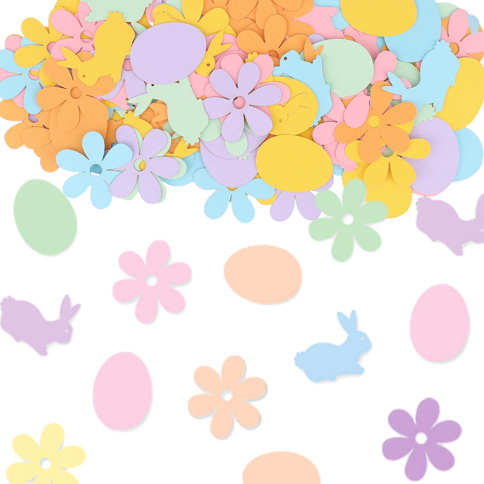 ALEGRE® Decorazione da tavolo per Pasqua, coriandoli decorativi, 100 pezzi, decorazione pasquale, decorazione da tavolo, decorazione pasquale, regalo di Pasqua, fai da te, fiori, conigli, uova