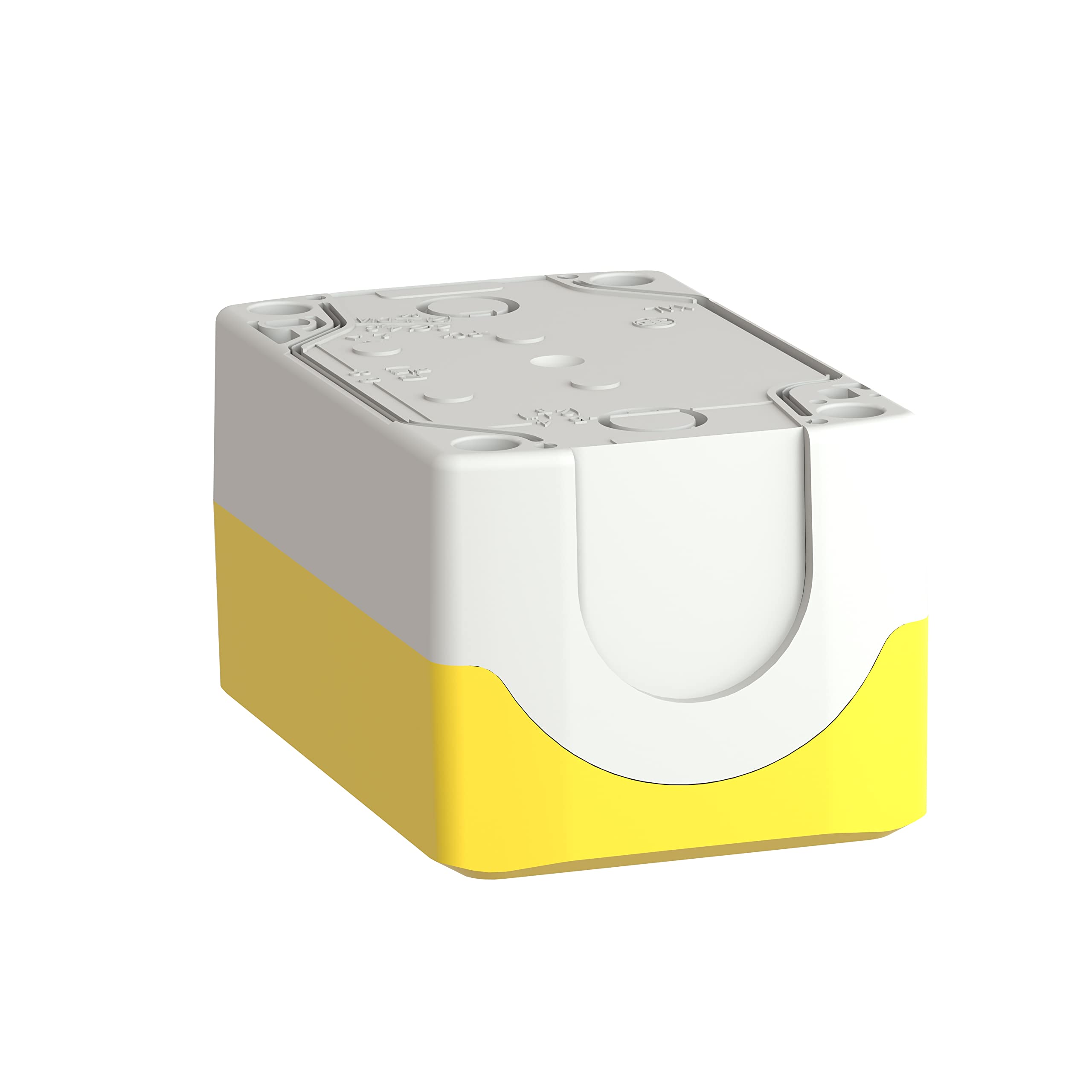 Schneider Electric - Harmony XALK Yellow Empty Enclosure Lid With Light Grey Base, 2 Cut-Outs, XALK02